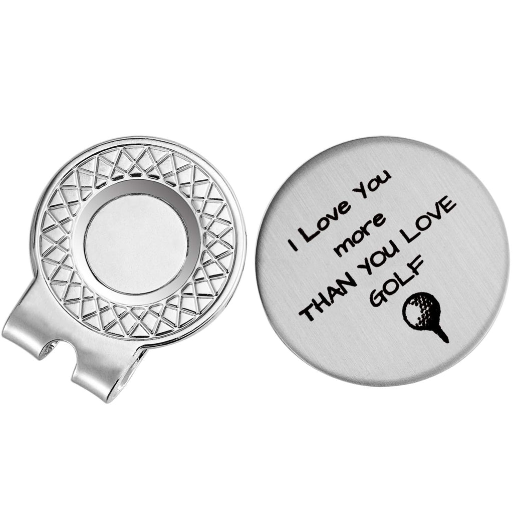 Golf Ball Marker With Magnetic Hat Clip Golf Gift For Husband Boyfriend Dad - I Love You More Than You Love Golf' - Golf Accesso
