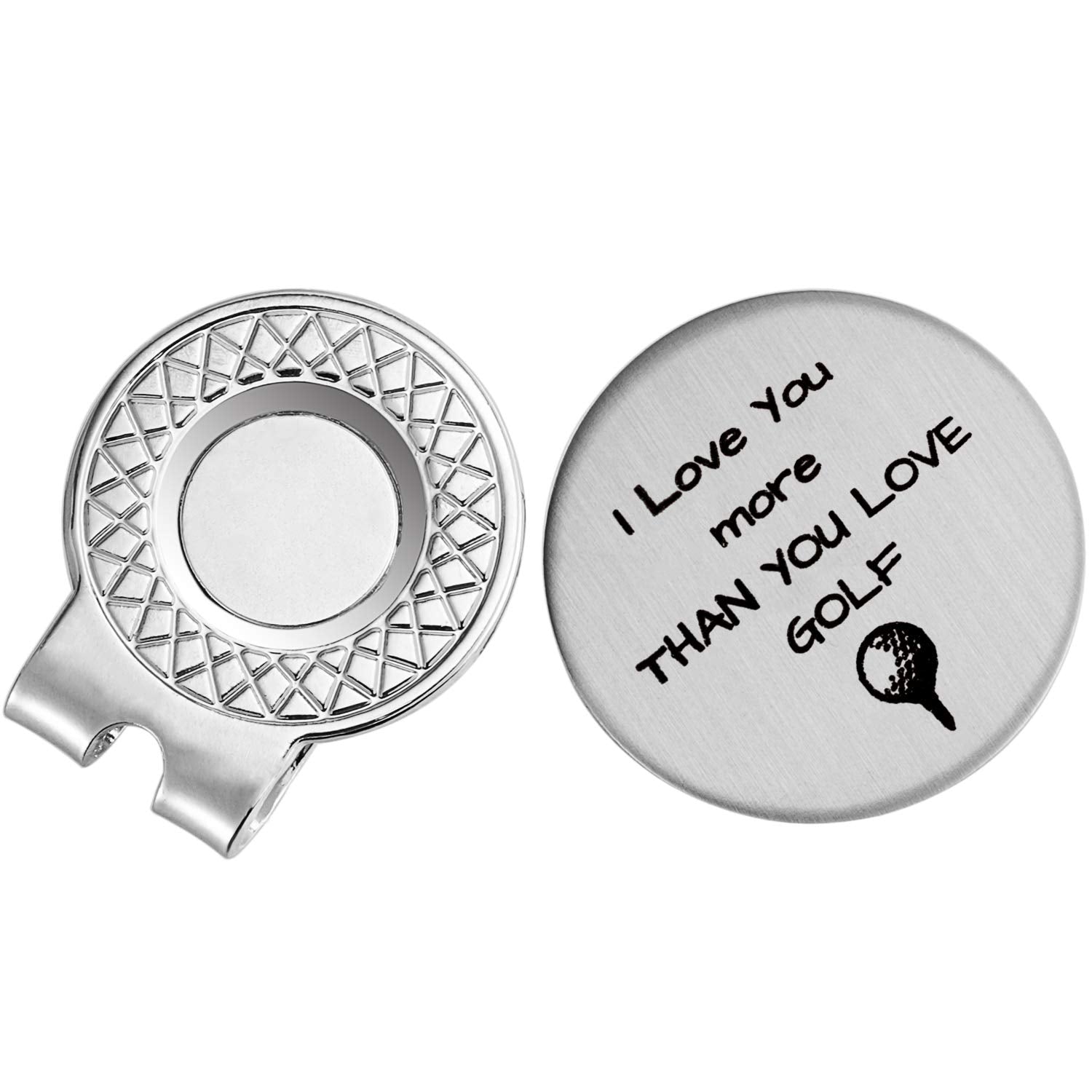 Golf Ball Marker With Magnetic Hat Clip Golf Gift For Husband Boyfriend Dad - I Love You More Than You Love Golf' - Golf Accesso