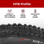 Fincci Pair 26 X 195 Bike Tires 50-559 Foldable 60 Tpi Tires For Mtb Mountain Hybrid Bicycle - Pack Of 2 26X195 Inch Tire