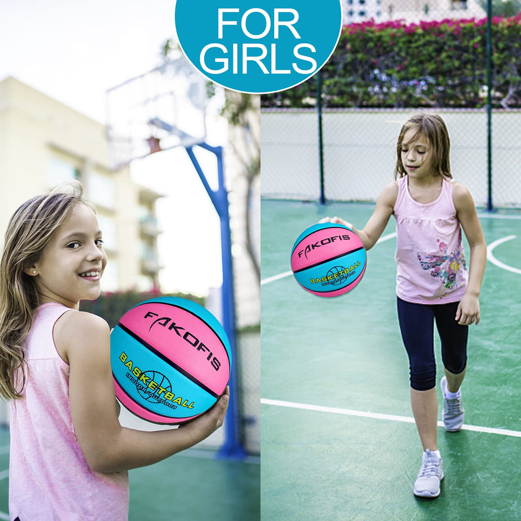 Fakofis Kids Basketball Size 5(27.5''),Rubber Basketballs For Youth(Boys & Girls) Play Games Indoor Backyard,Outdoor Park,Beach
