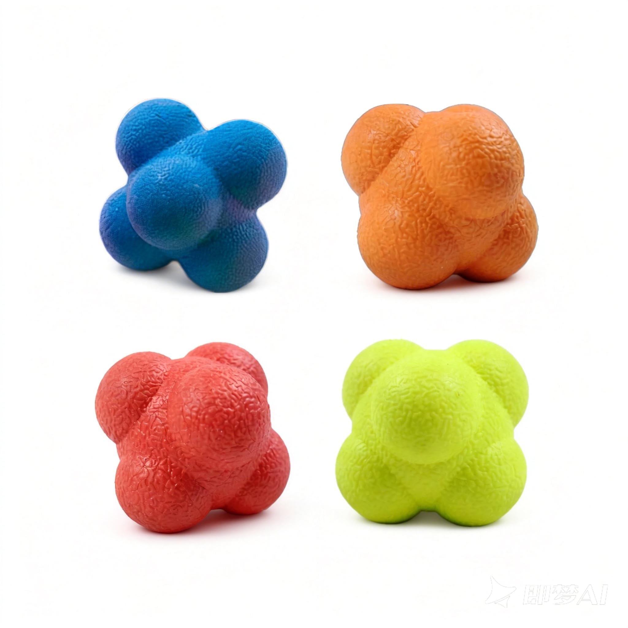ROLUXENTIA Reaction Balls 4 Pack, 2.8 Inch - Baseball Handball Reflex Training Equipment, Hand-Eye Coordination, Speed Reflex Tr