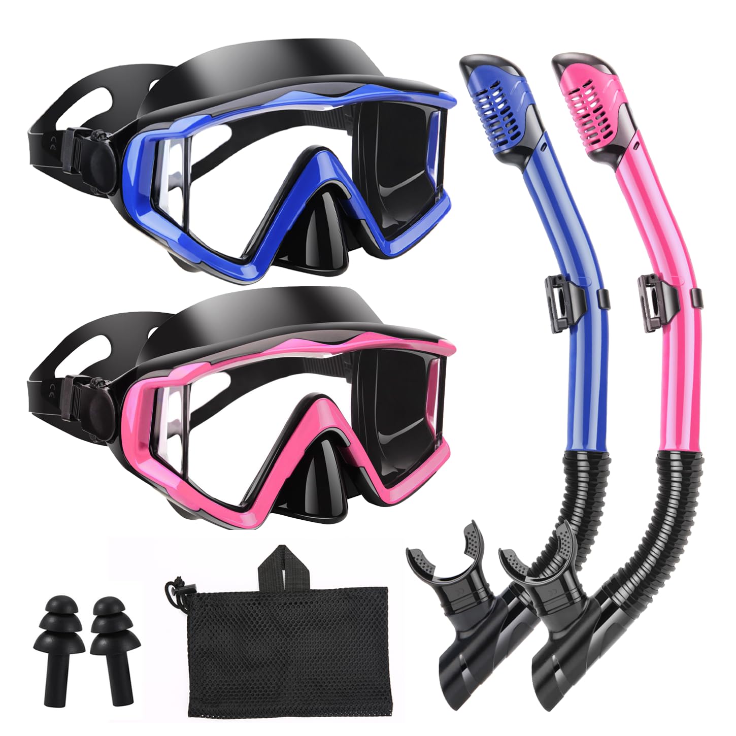 Snorkeling Gear for Adults Youth Kids, Snorkel Mask Set, Diving Mask Scuba Snorkle, Swimming Goggles Dive Mask, Leak-Proof and F