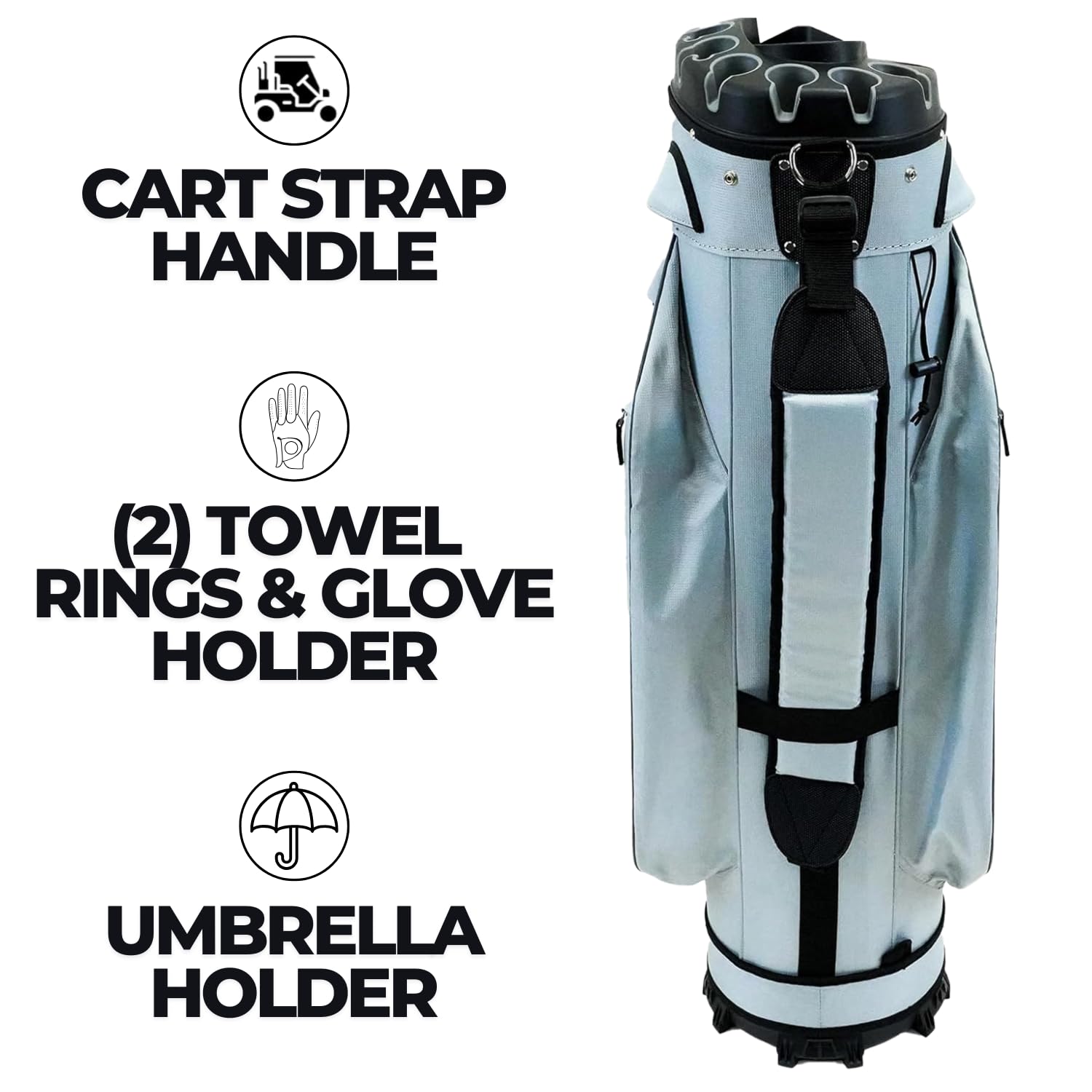 Izzo Golf Vault Golf Cart Bag - Grey
