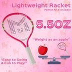 Insum 17'' Junior Toddler Tennis Rackets For Little Kids Tennis Racquet For 2-4 Years (17Inch-Pink)