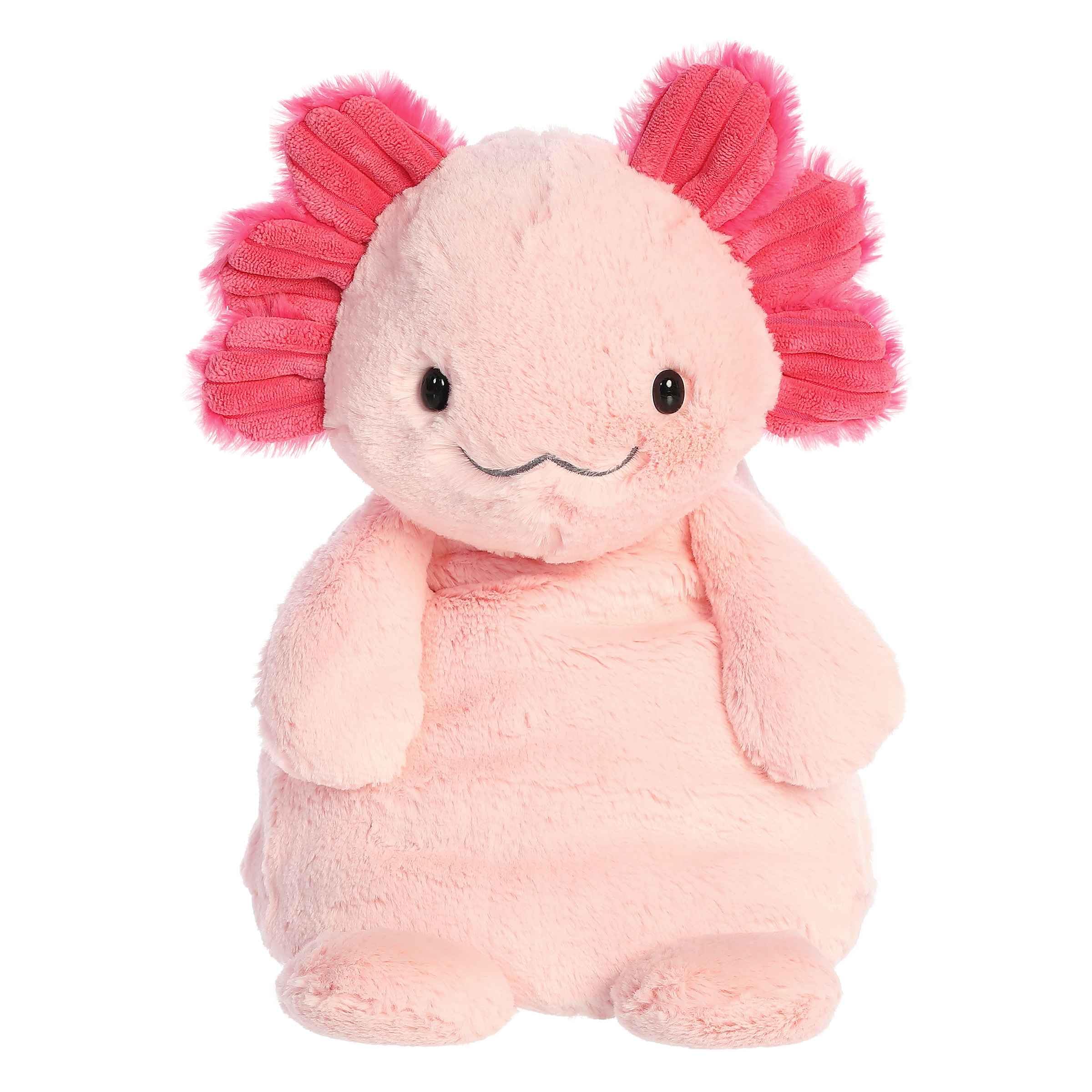 Aurora Cuddly Huggle Pals Assuring Axolotl Stuffed Animal - Weighted Comfort - Endless Snuggles - Pink 12.5 Inches