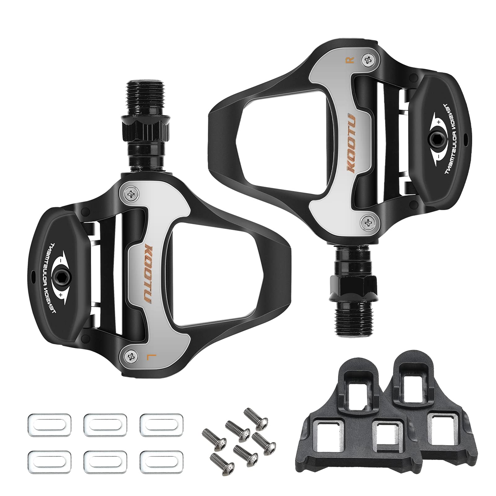 KOOTU KEO Bike Pedals 9/16 Universal Road Bike Pedals Bicycle Platform Pedals Clipless Pedals Suitable for Road Bike Spin Bike M