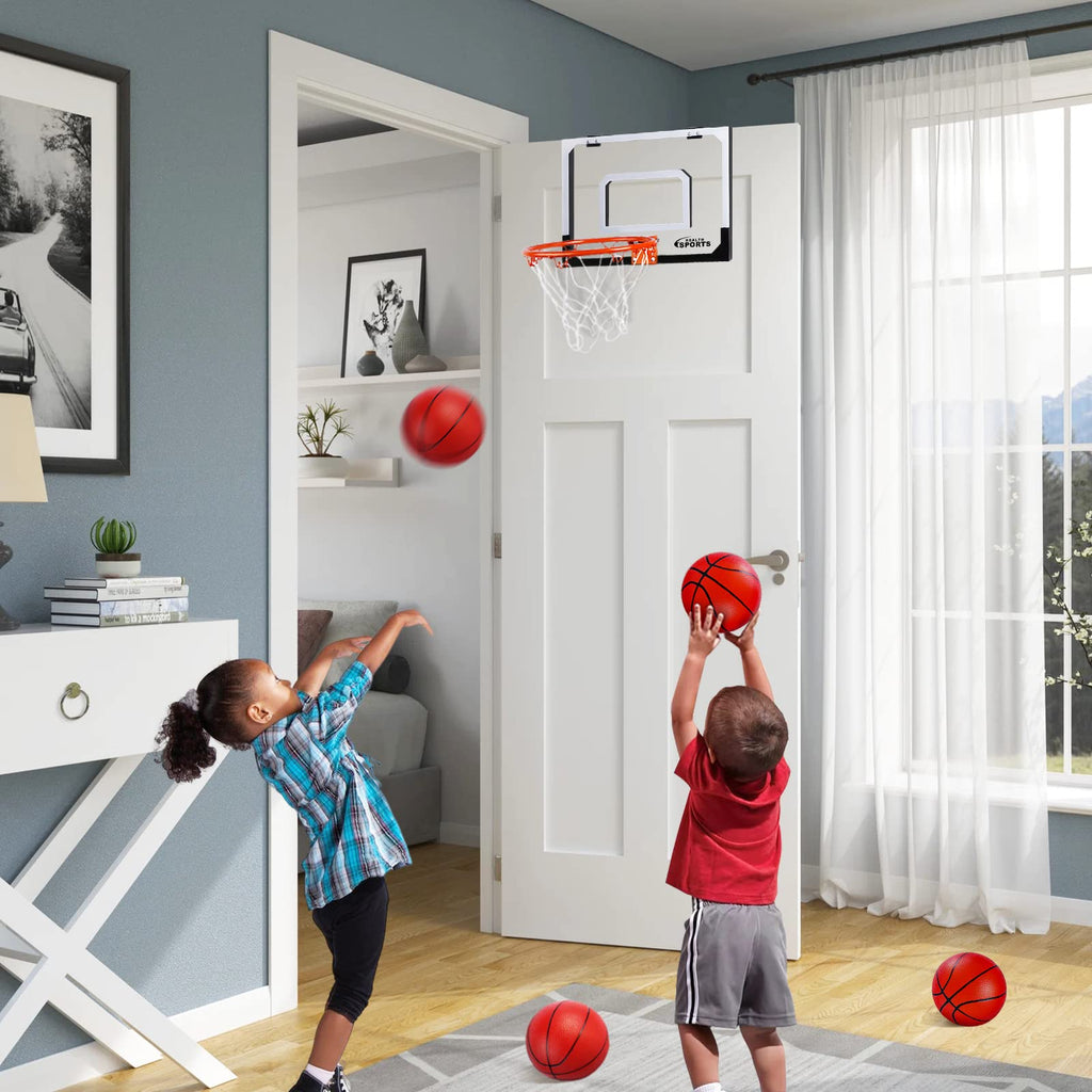 Indoor Basketball Hoop For Kids Adults, Mini Basketball Hoop For Door & Wall With 4 Balls Room Basketball Hoop Over The Door Min