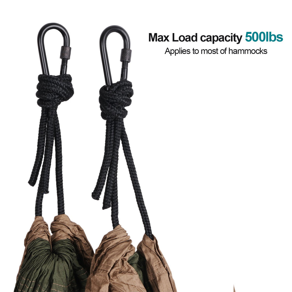 Bewishome 4 Pack Carabiner Solid Metal D Clips Black Carabiner With Heavy Duty 500Lbs Screw Gate Multifunctional Hammock Locking