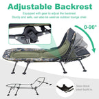 Campnacht Folding Camping Cot With Mattress For Adults, Heavy Duty Military Bed With Carry Bag, 180? Adjustable Reclining Outdoo