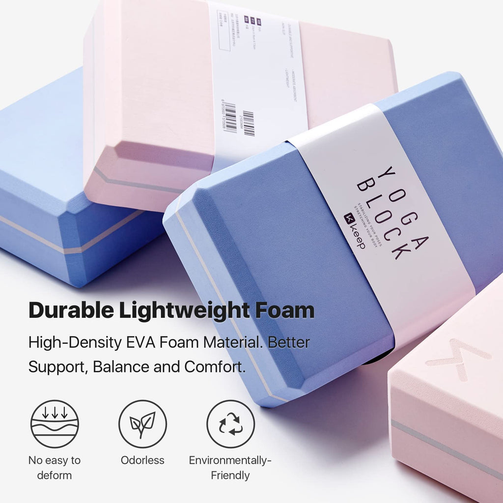 Yoga Blocks, High Density Eva Foam Blocks For Yoga, Pilates, Meditation, Aid Balance, Support And Deepen Poses - Non-Slip Lightw