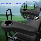 Roykaw Golf Cart Armrest With Cup Holder Compatible With Ezgo Club Car Yamaha - Upgrade Support Frame/No Drilling Required - Jus