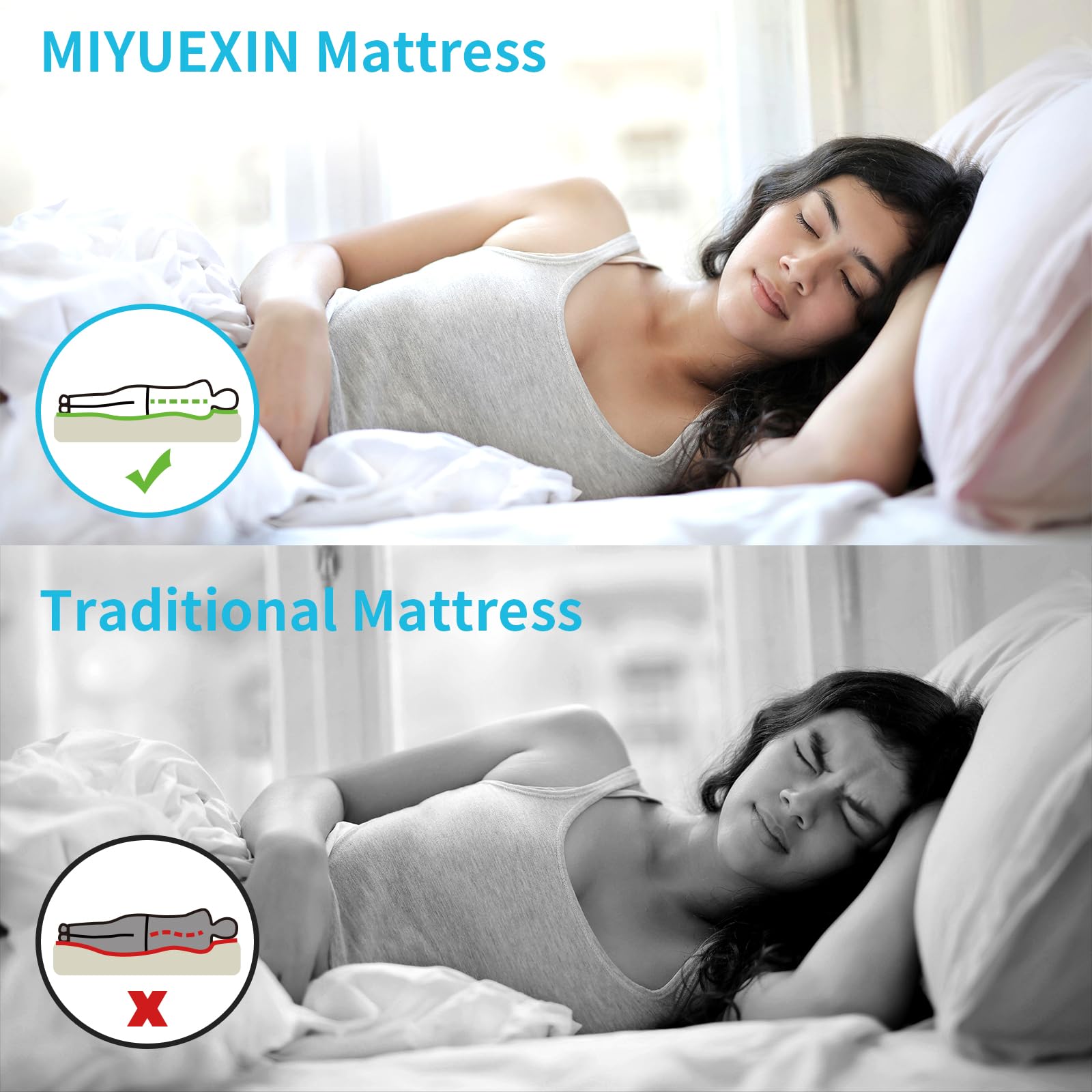 Miyuexin Twin Air Mattress With Fast Inflating Pump, Blow Up Mattress Of Wave Flocked Top, Durable Air Bed For Home, Camping & G