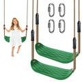 BeneLabel 2 Packs 220LB Capacity Swing Seat Set with Adjustable Length Rope 50 to 80 inch Green Swingset Swings Heavy Duty Playg