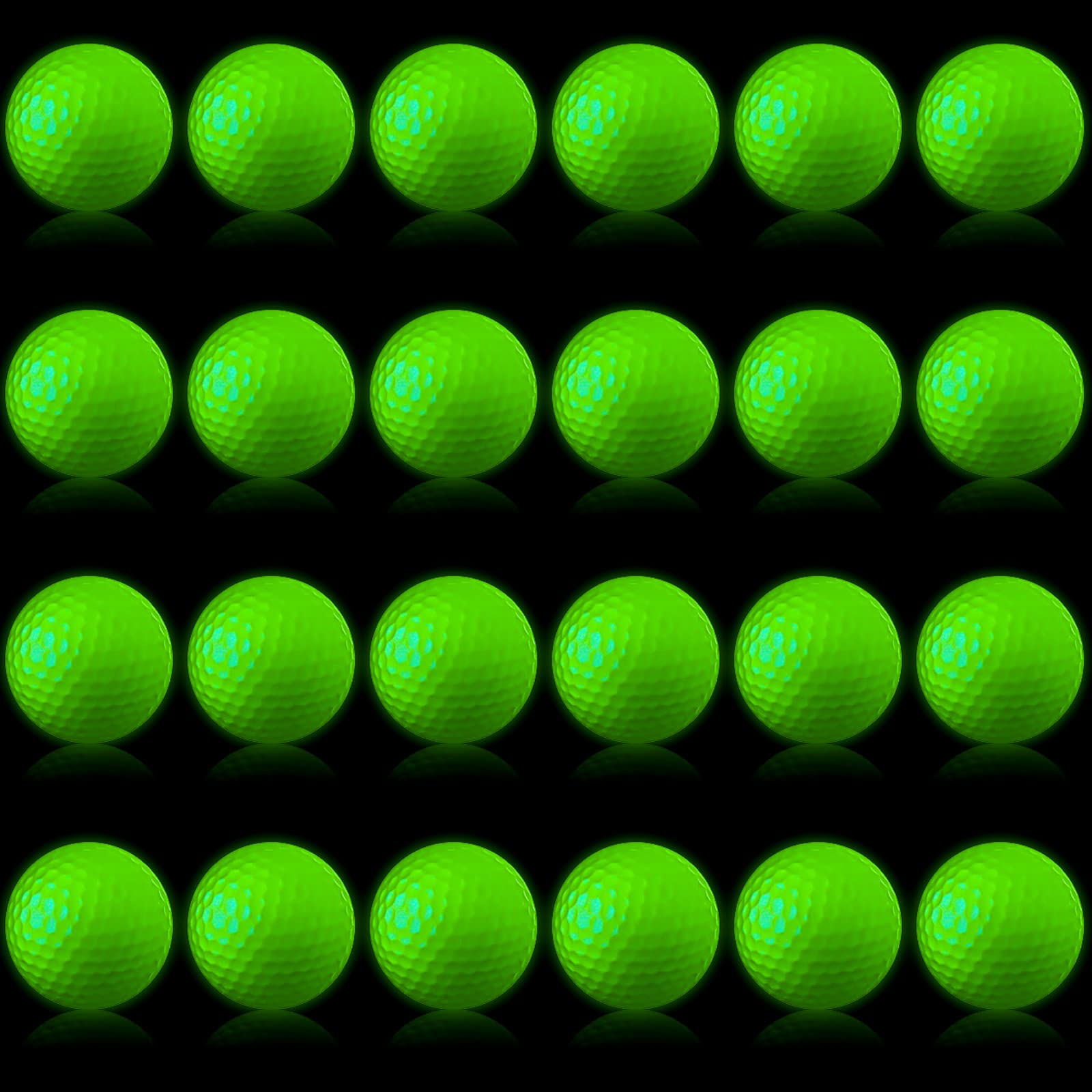 Deekin 24 Pcs Glow in The Dark Golf Balls for Night Sports Fluorescent Night Glow Golf Balls Gift Novelty Light up LED Stocking 