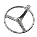 Lewmar Power Grip Boat Steering Wheel with M12 Welded Nut - 13.5 Diameter, Weather-Resistant Stainless Steel, Professional Knob 