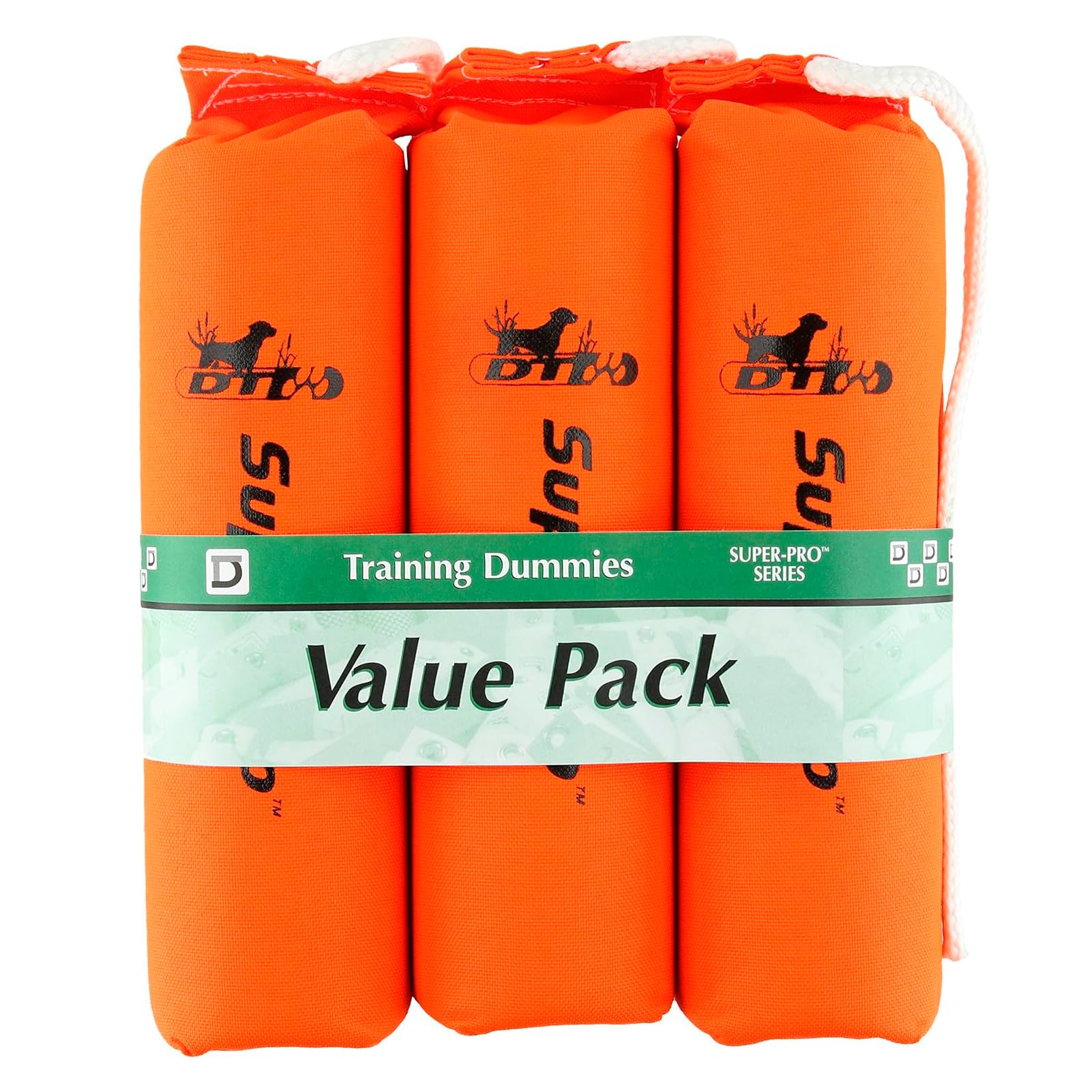 D.T. Systems Cordura Nylon Dog Training Dummy, Blaze Orange, Large, 3-Inch By 12-Inch, 3-Pack (83203)