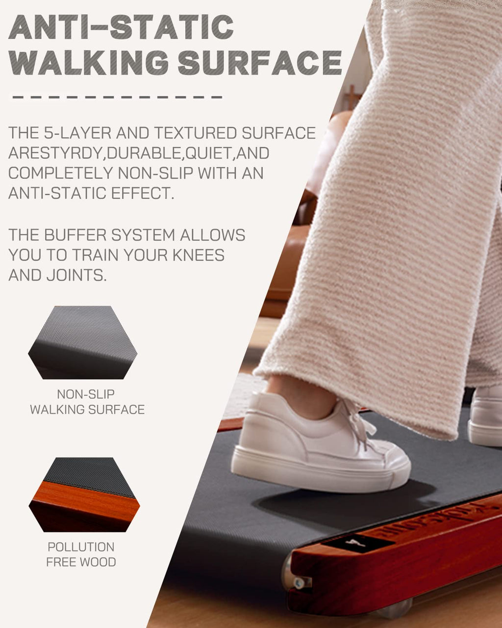 Maksone Under Desk Treadmill, Expert Of Wooden Walking Pad, Walking Jogging Machine With Remote Control, Installation-Free