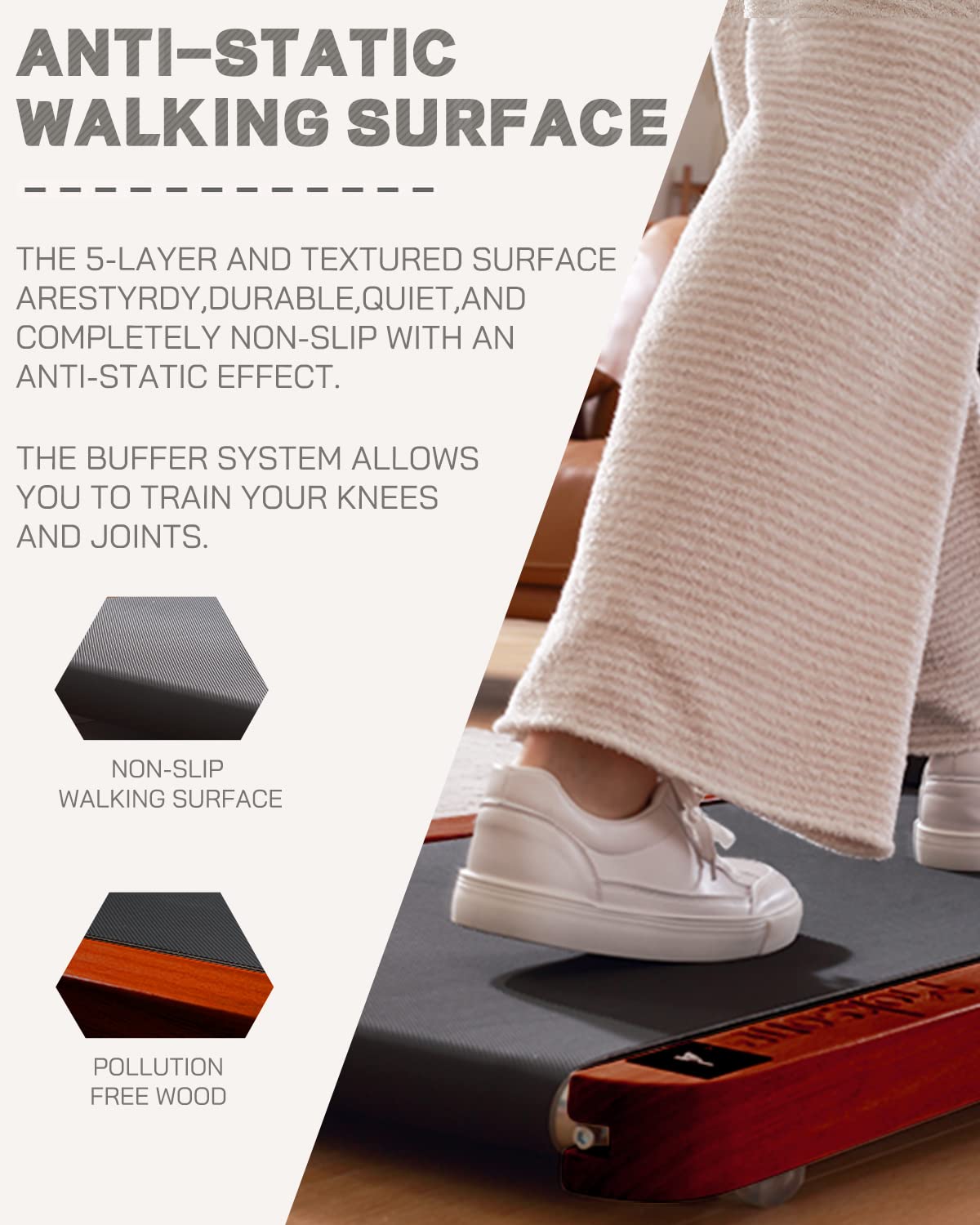 Maksone Under Desk Treadmill, Expert Of Wooden Walking Pad, Walking Jogging Machine With Remote Control, Installation-Free