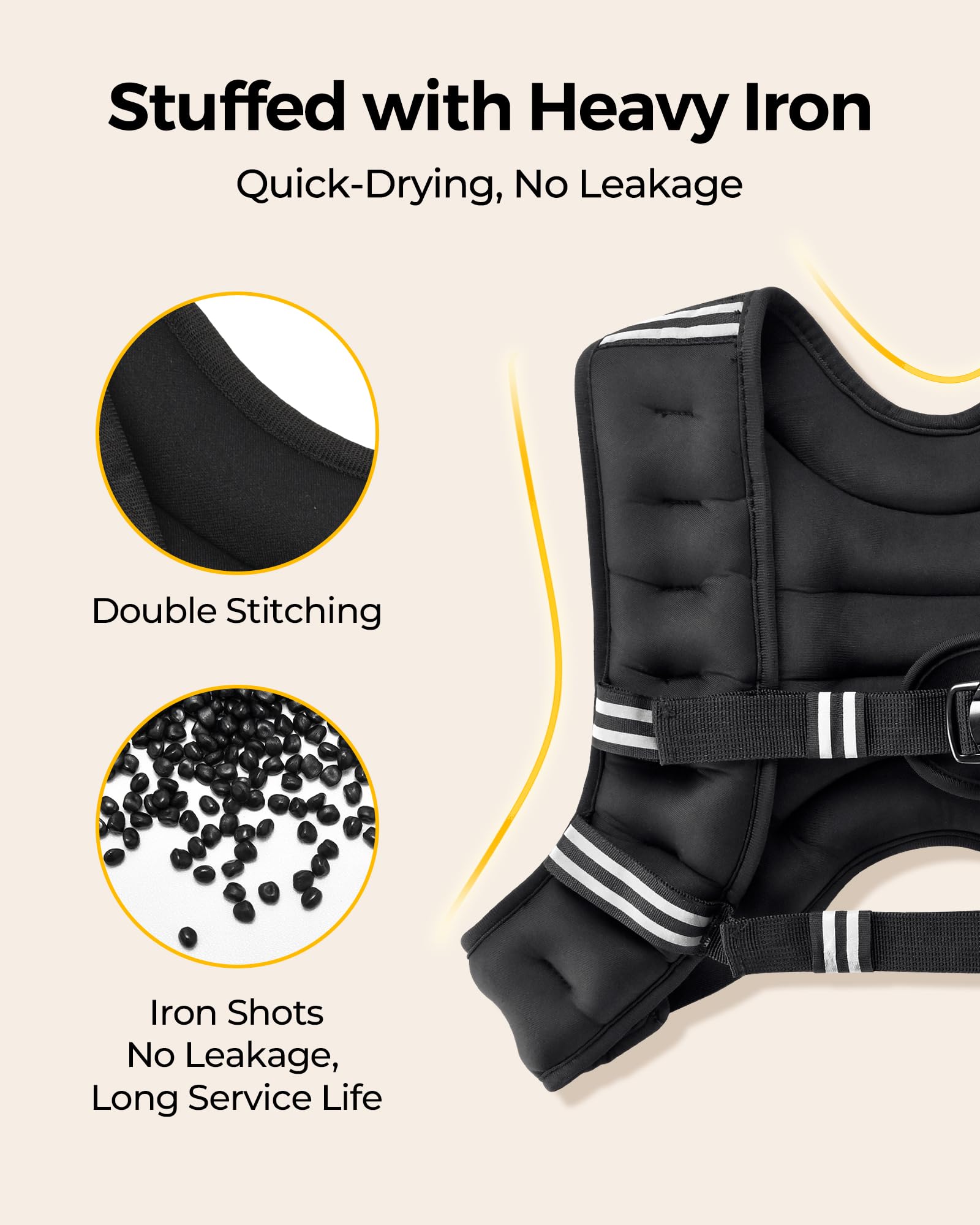 PACEARTH Weighted Vest,6lb/8lb/10lb/12lb/16lb/20lb/25lb/30lb Weight Vest with Reflective Stripe, Body Weight Vests for Women, Me