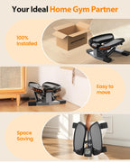 Sportsroyals Stair Stepper For Exercises-Twist Stepper With Resistance Bands And 330Lbs Weight Capacity