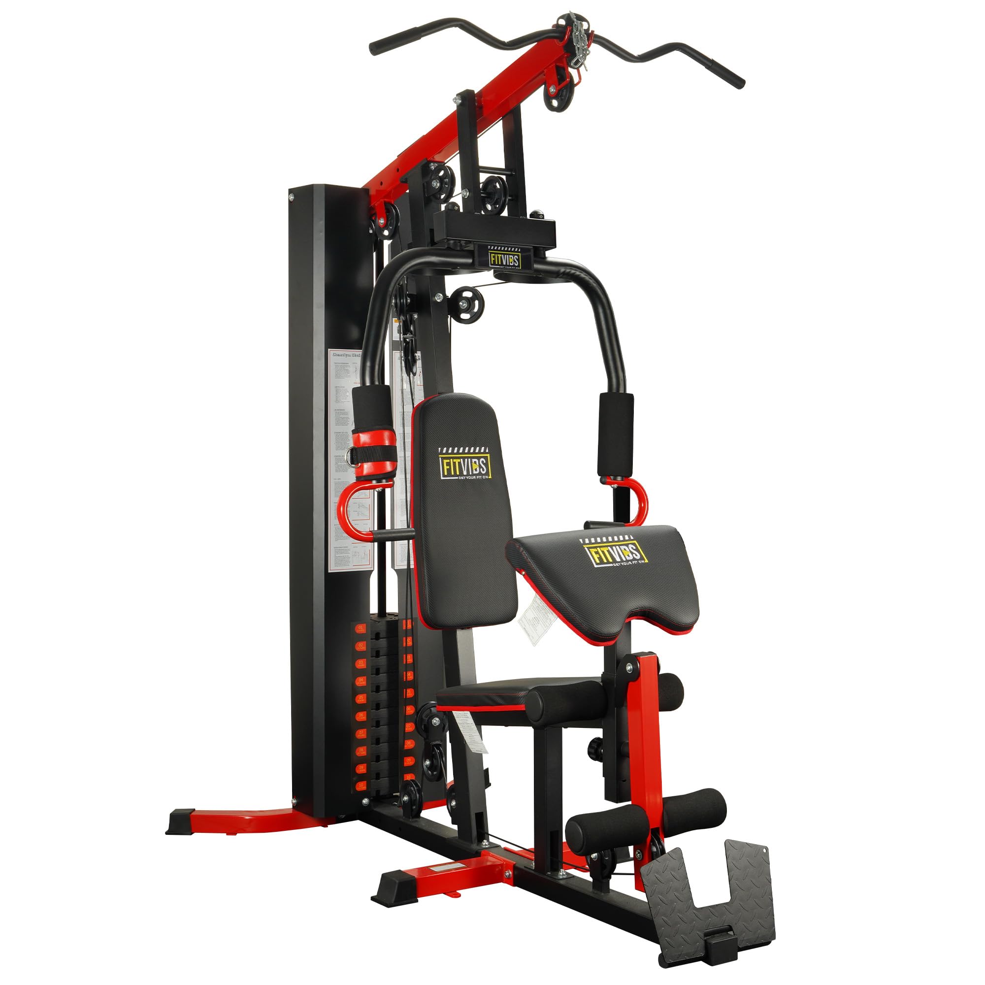 Fitvids Multifunctional Home Gym Equipment with 122.5 lbs Weight Stack, Full Body Workout Weight Machine, All in One Exercise Eq