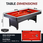 Hathaway Maverick 7-Foot Pool And Table Tennis Multi Game With Red Felt And Blue Table Tennis Surface Includes Cues, Paddles And