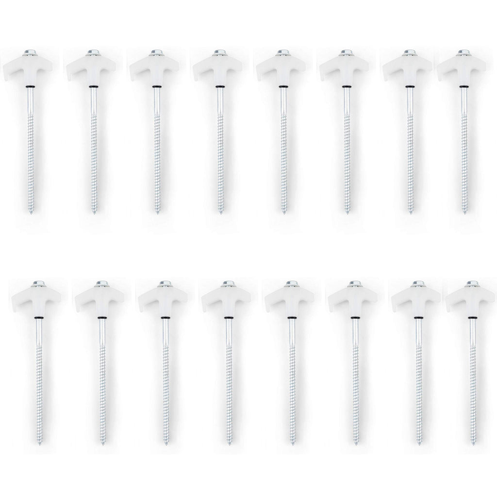 Amazama Tent Stakes - 16 Heavy-Duty Ground Screw Anchor Pegs - Galvanized - Non Rust - Perfect For Yard, Garden, Awning & Canopy
