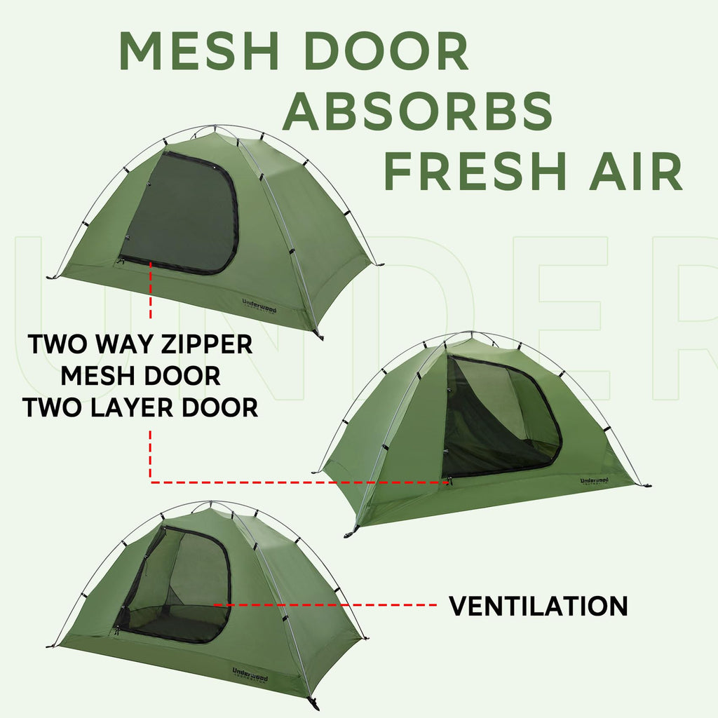 2-Person Backpacking Tent For 4-Season - Winter Waterproof Tent For One Person, Lightweight Camping Gear For Backpacking, Easy S