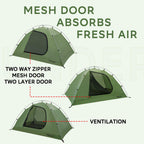 2-Person Backpacking Tent For 4-Season - Winter Waterproof Tent For One Person, Lightweight Camping Gear For Backpacking, Easy S