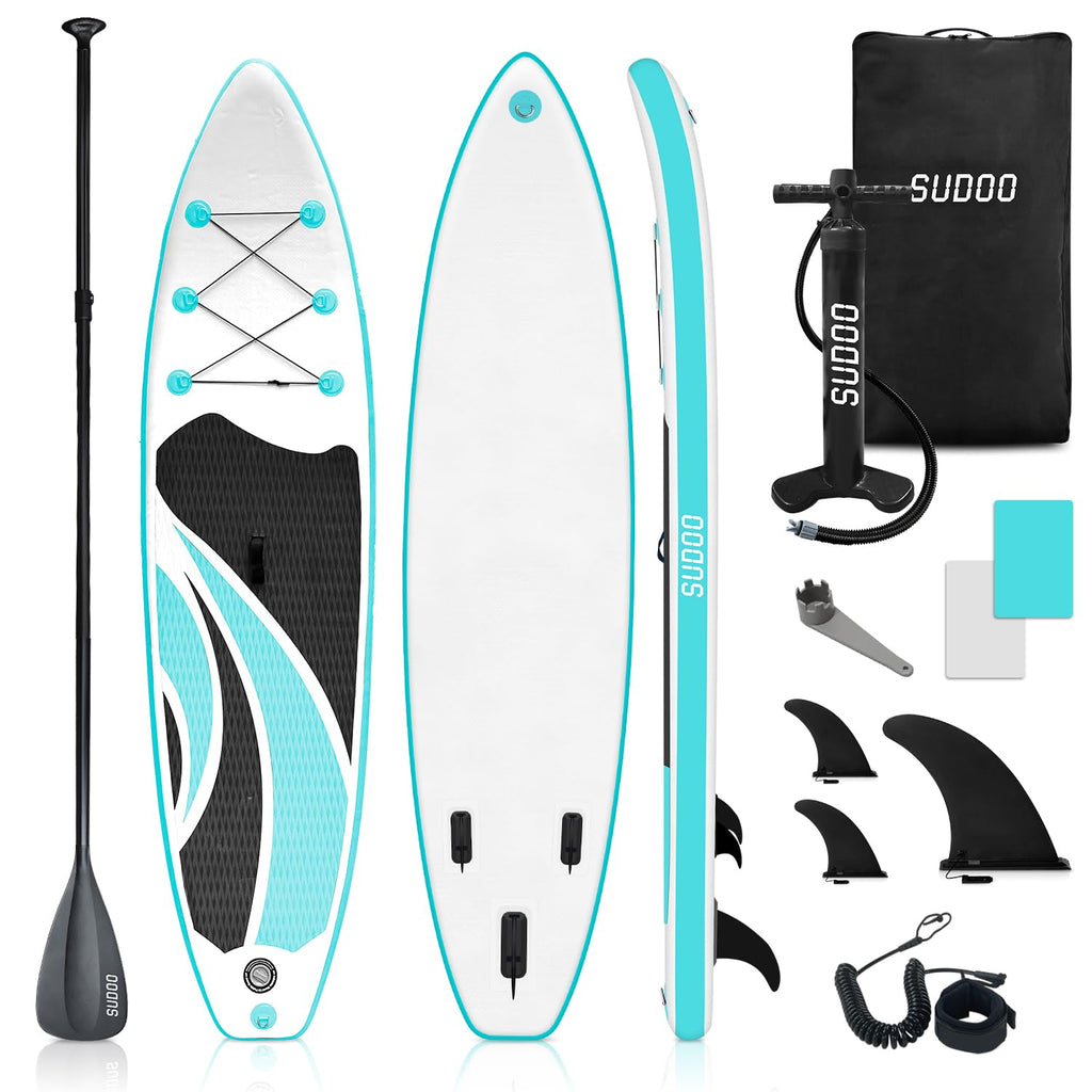 Sudoo 10Ft Inflatable Stand Up Paddle Board, Ultra-Lightweight Surfboard With Non-Slip Eva Deck, Complete Sup Package For Adults