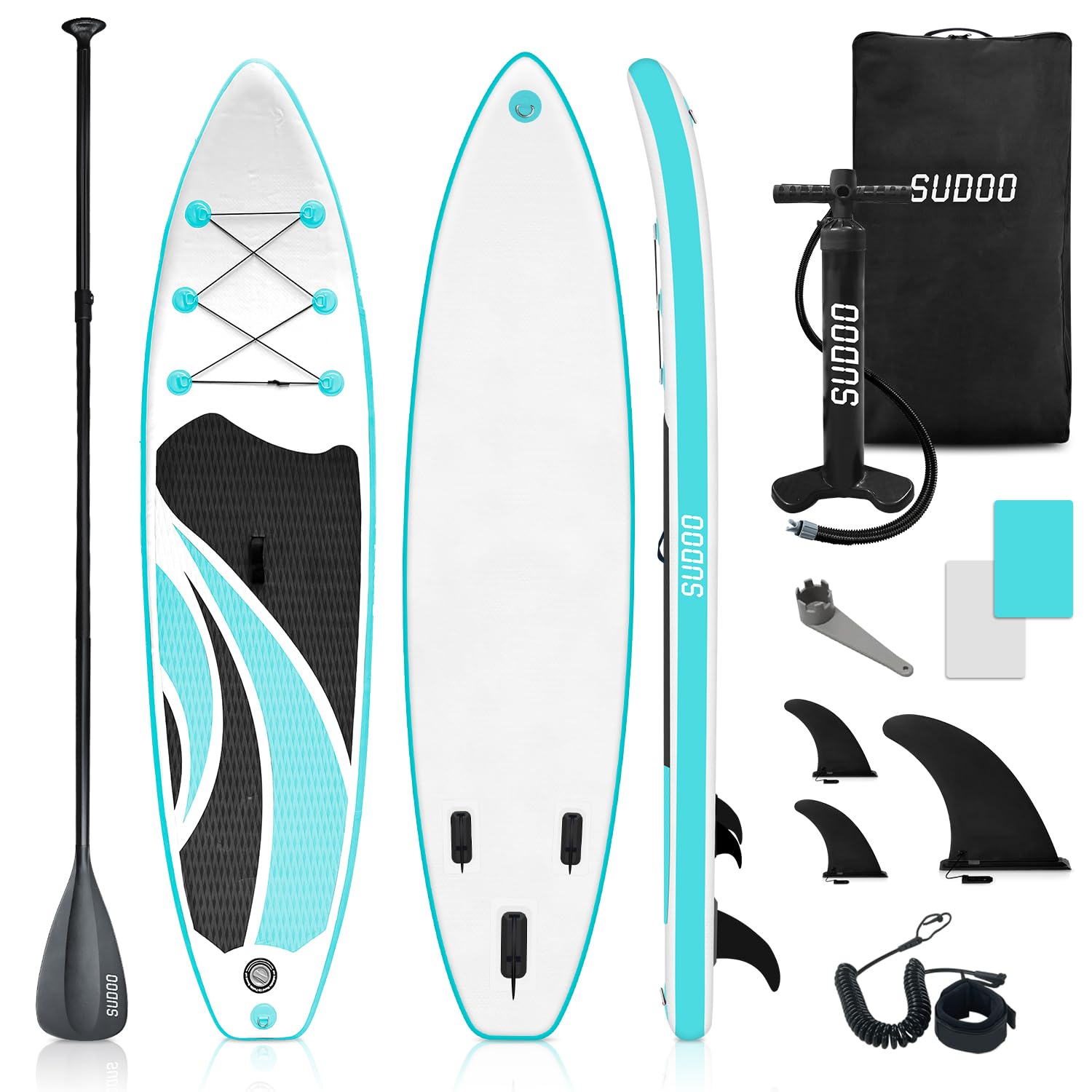 Sudoo 10Ft Inflatable Stand Up Paddle Board, Ultra-Lightweight Surfboard With Non-Slip Eva Deck, Complete Sup Package For Adults