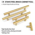 Goldenwarm 20 Pack Brushed Brass Cabinet Handle Pulls Dresser Drawer Hardware 3 Inch(76Mm) - Ls201Gd76 Kitchen Cabinet Handles C