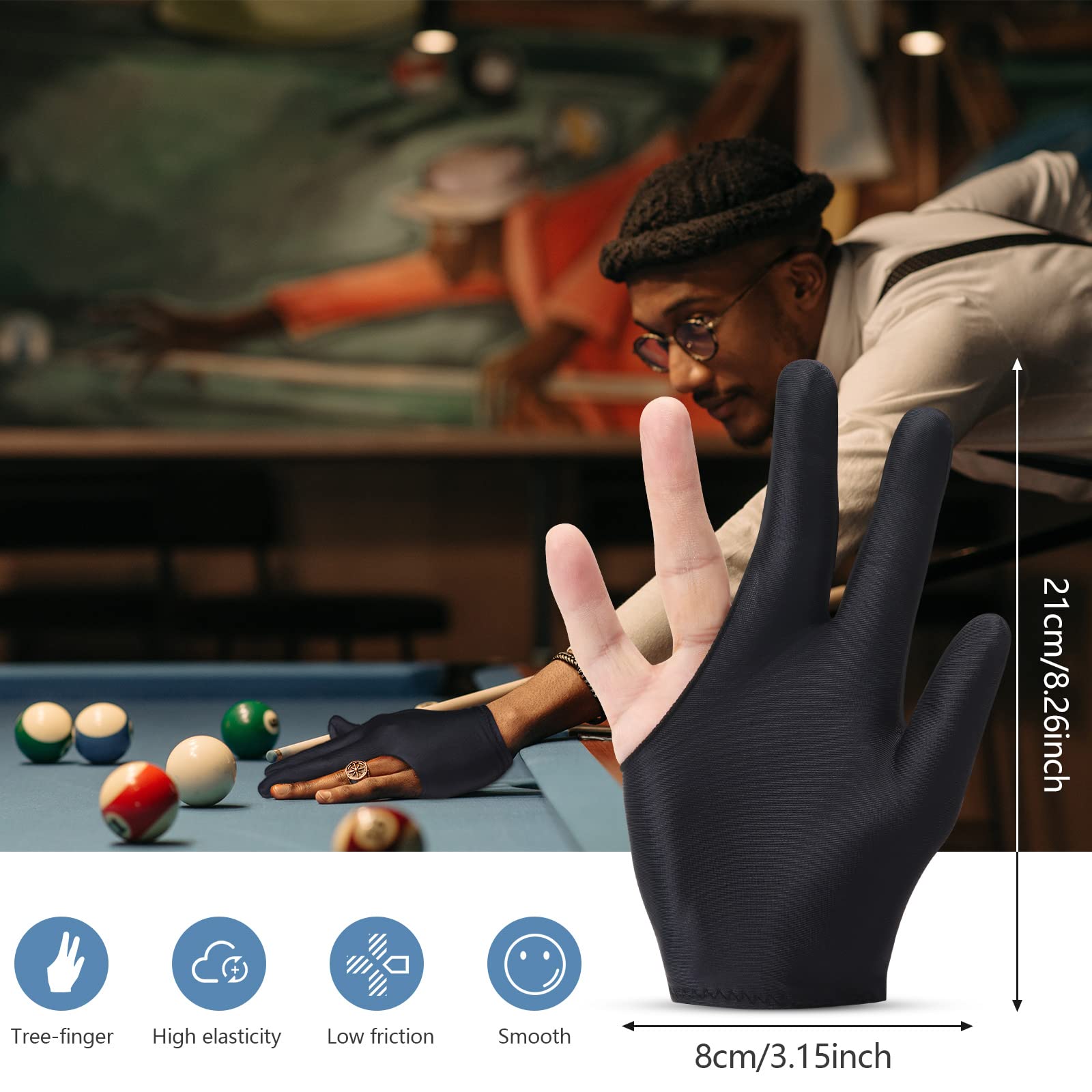 Neer Breathable Billiards Pool 3 Fingers Cue Gloves Nylon Table Pool Left Right Hand Universal Shooter Cue Sports Gloves For Wom