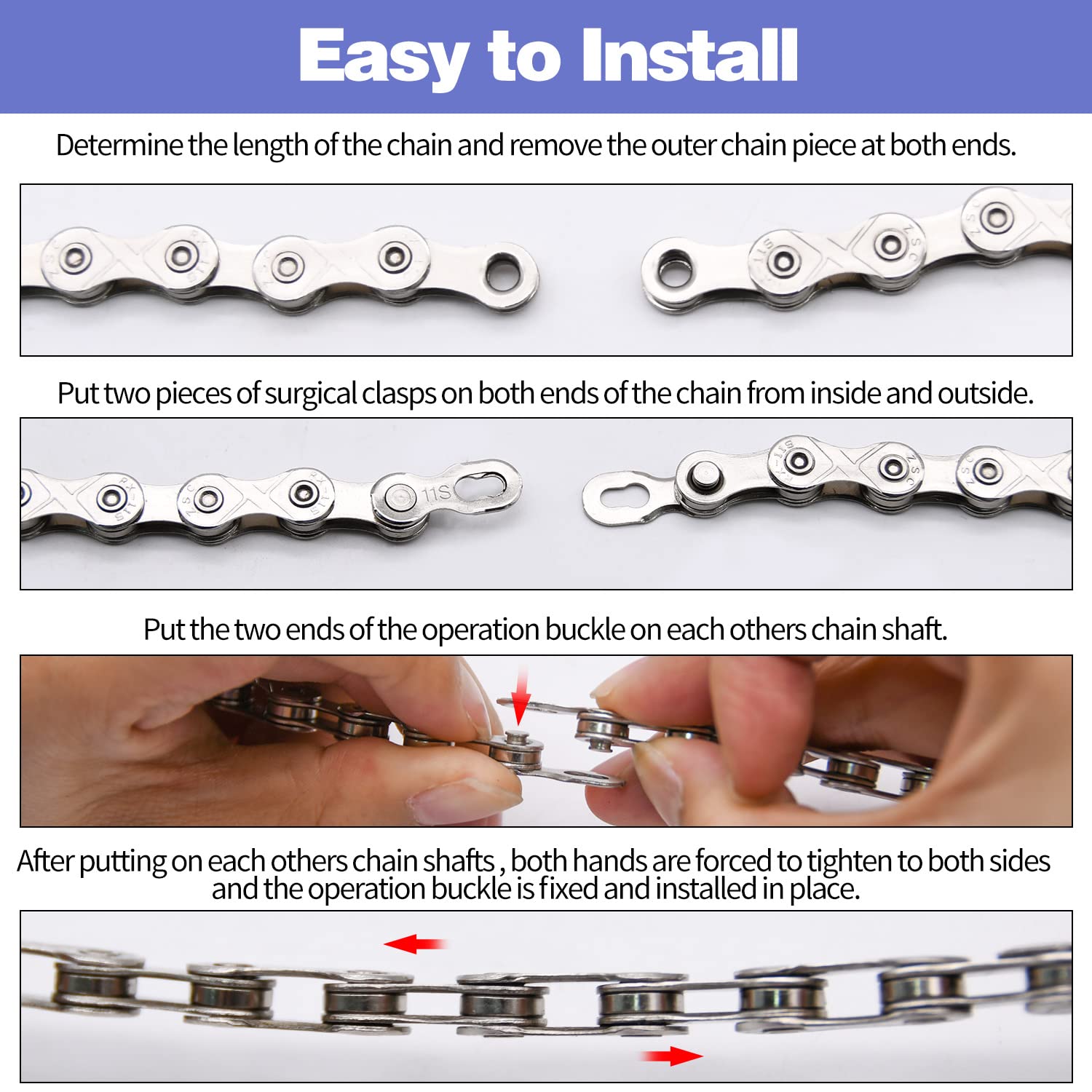Bike Chain Kit, 9 Speed Multi-Function Bike Mechanic Repair Kit, Chain Breaker And Bike Link Plier With Hook And 6 Pairs Bicycle