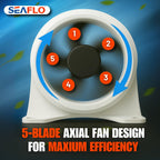 Seaflo 12V 4'' 235 Cfm In-Line Bilge Blower