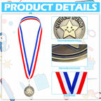 Remuuly Super Star Award Medals Bulk 2 ' ' Gold Medals Award Medallion With Neck Ribbon Metal Trophy Prize Gift For Competition