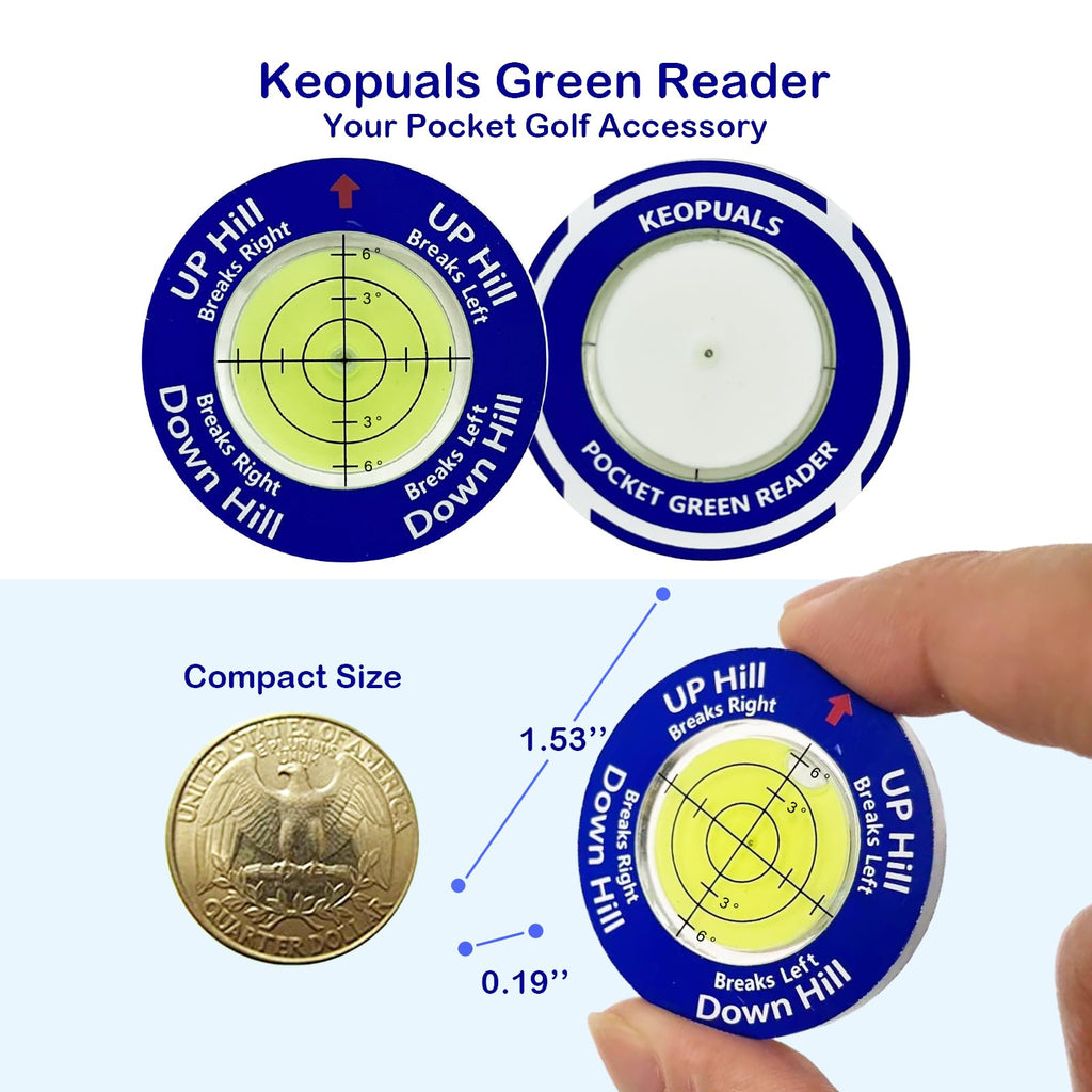 Keopuals Golf Green Reader - Golf Ball Markers With Level Golf Accessories Golf Putting Green Reading Aid Bubble Golf Training T