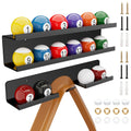 Cosmos Acrylic Billiard Ball Storage Shelf Holder - Pool Balls Display Rack Wall Mount Organizer for 16 Balls & Ball Rack in Bil