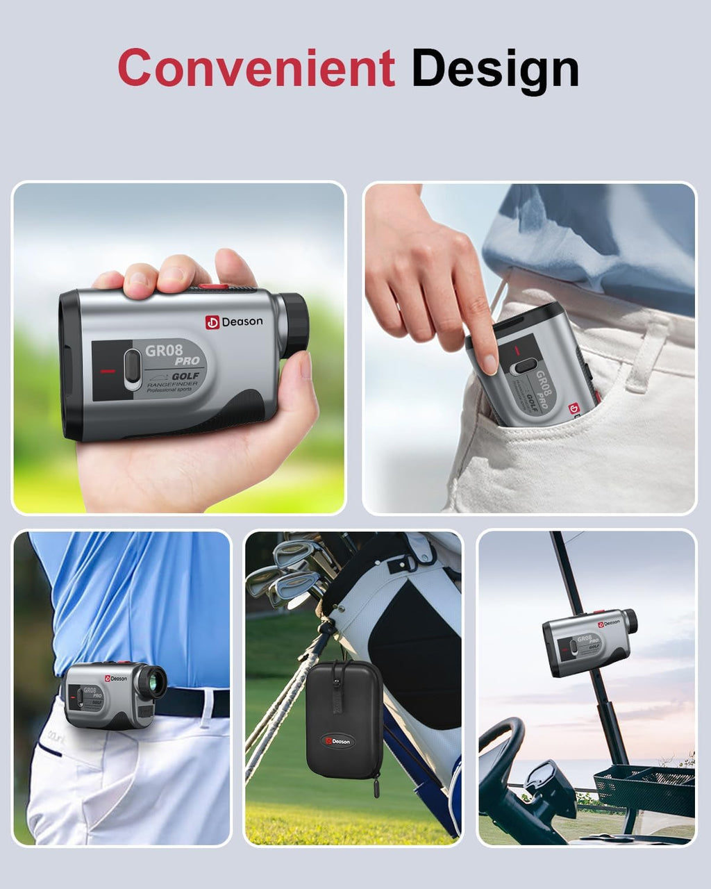 Deason Golf Rangefinder With Slope, 1,300 Yards Laser Range Finder Golf For Tournament, 6X Magnification, Flag Lock Vibration, C