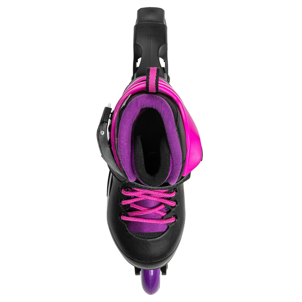 Rollerblade Fury Junior Adjustable Fitness Inline Skate, Black & Pink