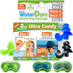 Waterdam Swimming Ear Plugs Great Waterproof Ultra Comfy Earplugs Prevent Swimmer'S Ear (Size 2+3+3: Small Ear Men (Green) & Lar
