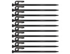 Lby 10Pcs Tent Stakes, 25Cm(9.84) Heavy-Duty Steel Solid Tent Stakes Pegs, Steel System Outdoor Tent Nail Camping Stakes, 45#Ste