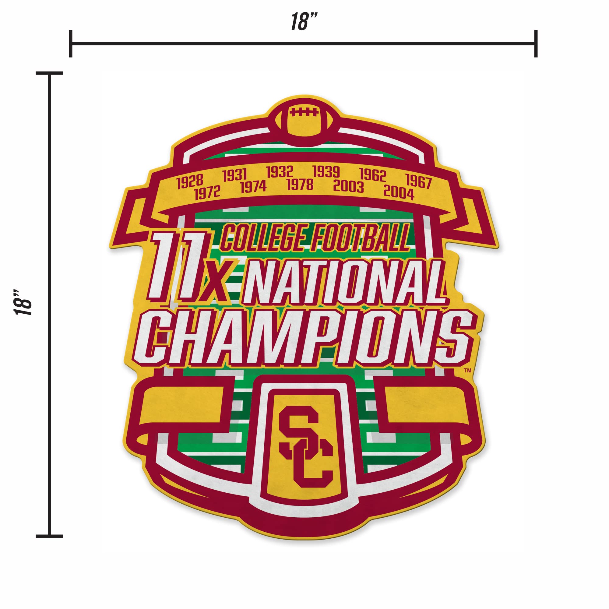 Rico Industries Ncaa Southern California Trojans - Usc Usc Champ Shape Cut Pennant - Home And Living Room D  Cor - Soft Felt Ez