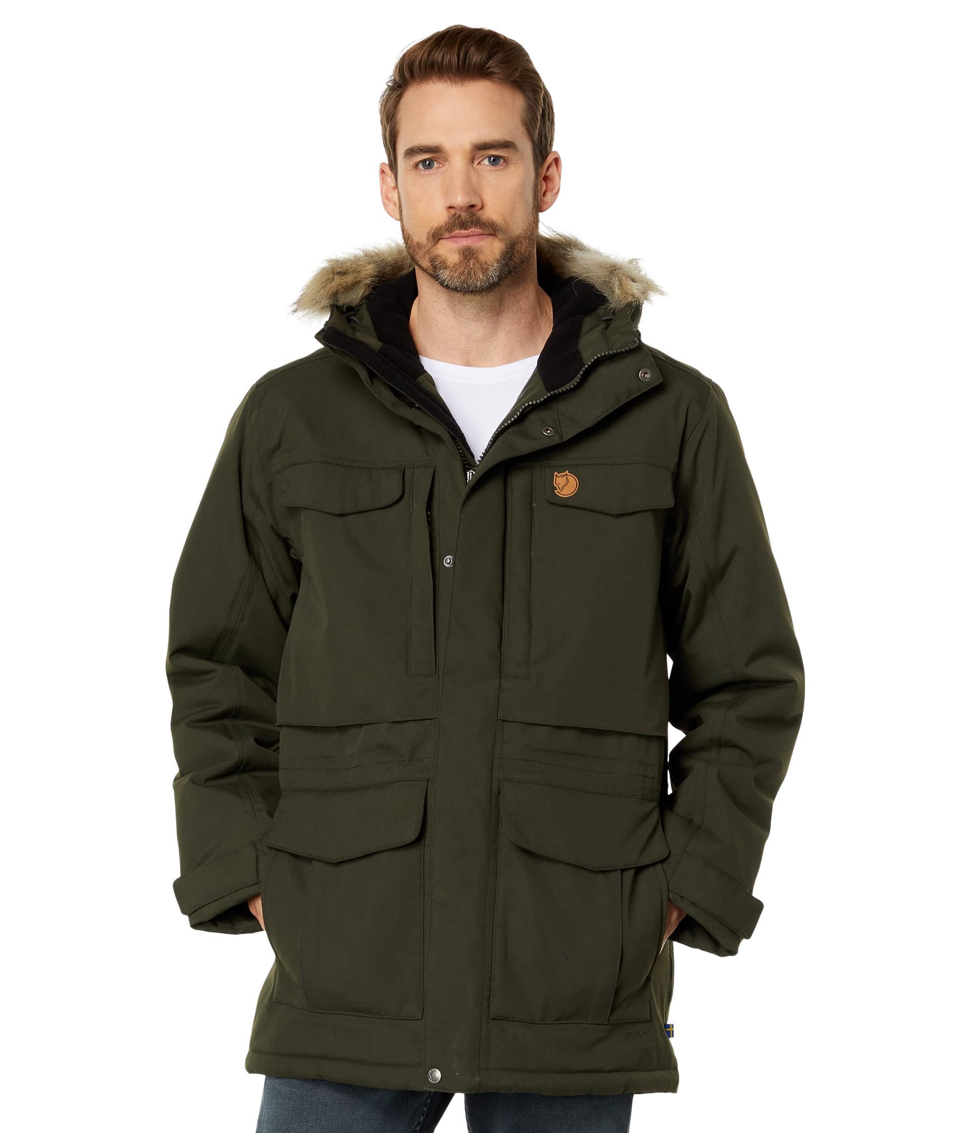 Fjallraven Nuuk Parka Mens Winter Jacket, Deep Forest, S