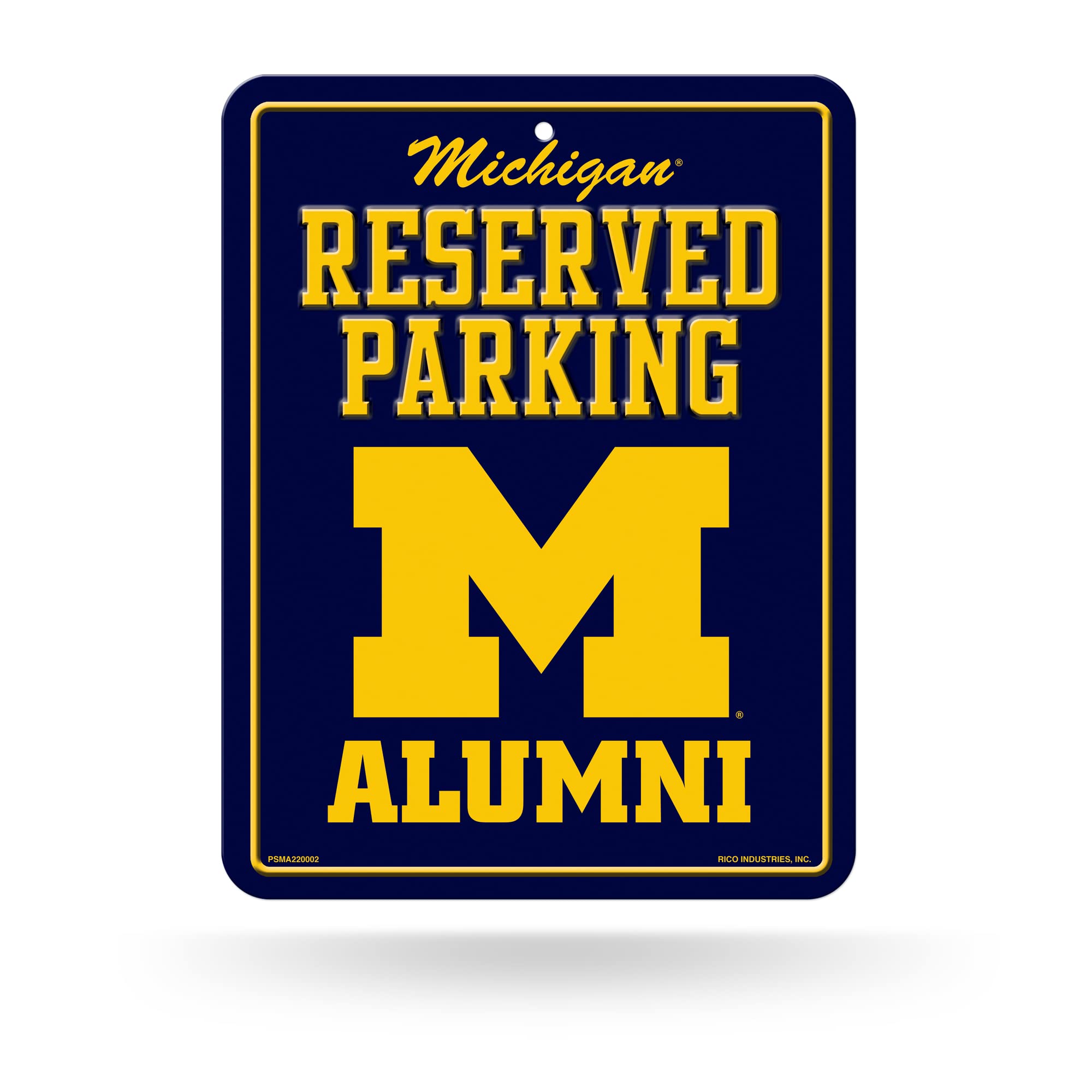 Rico Industries NCAA Michigan Wolverines Metal Parking Sign 8.5'' x 11'' - Great for Man Cave, Bed Room, Office, Home D  cor