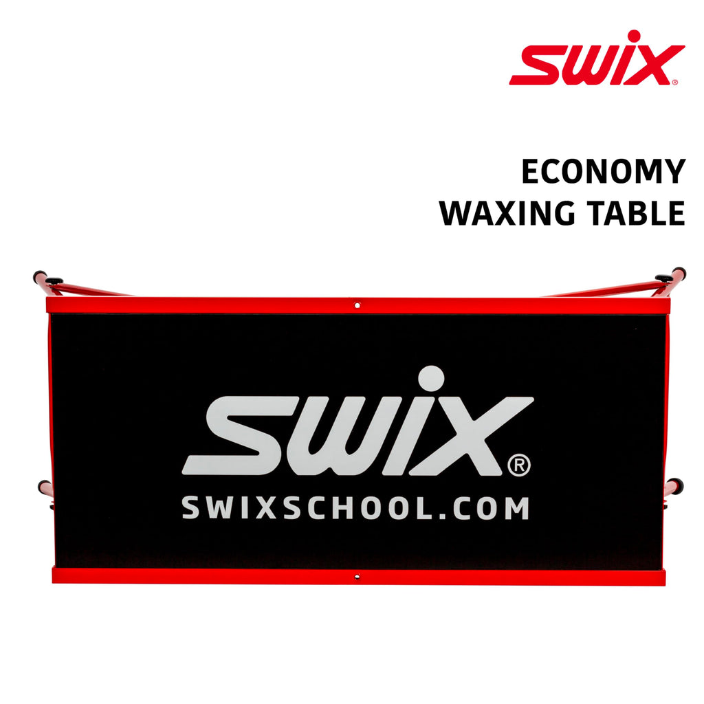 Swix T754 Economy Waxing Table 96cm x 45cm | Durable Compact Wax Table for Skis & Snowboard with One Leg Height Adjustment, Red