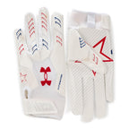 Under Armour Boys F9 Novelty Football Gloves, (104) White/Royal/Red, Medium