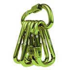 Zalava 6 Pcs 2D-Clip Durable Locking Carabiner Keychain Clip,Keychain Clip Hook,Green