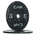 Cap Barbell Economy - Speckled Olympic Bumper Plate Set With White Logo, Black, 10 Lb Pair