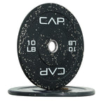 Cap Barbell Economy - Speckled Olympic Bumper Plate Set With White Logo, Black, 10 Lb Pair